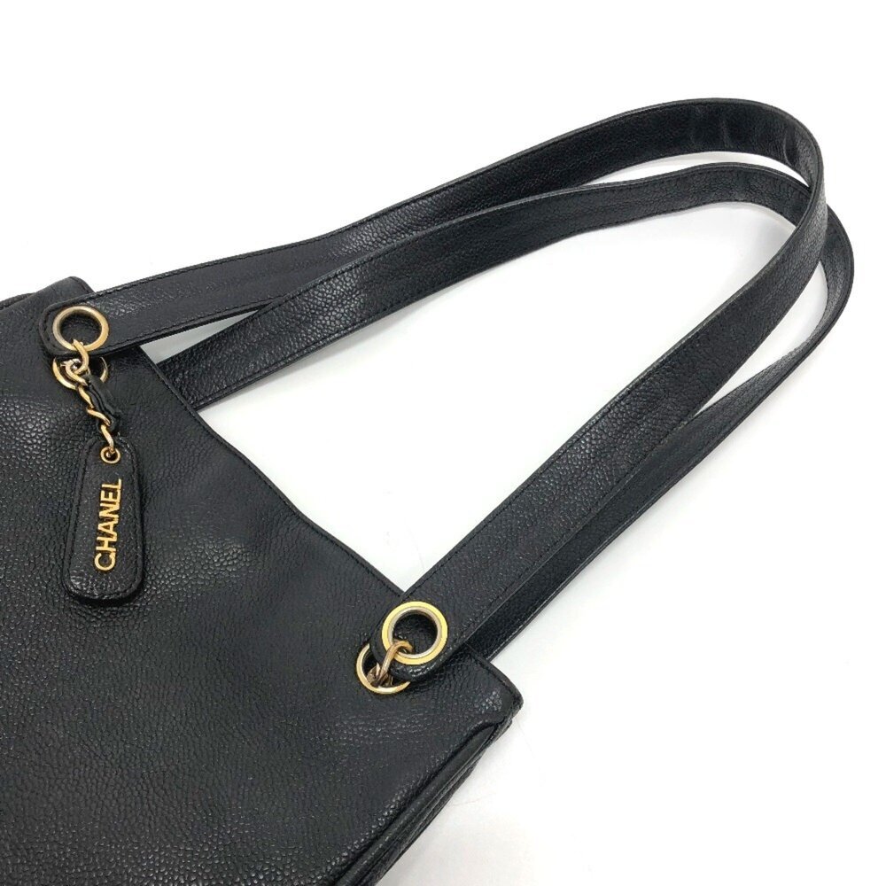 CHANEL Black Caviar Leather Tote Bag - Picture 8 of 15